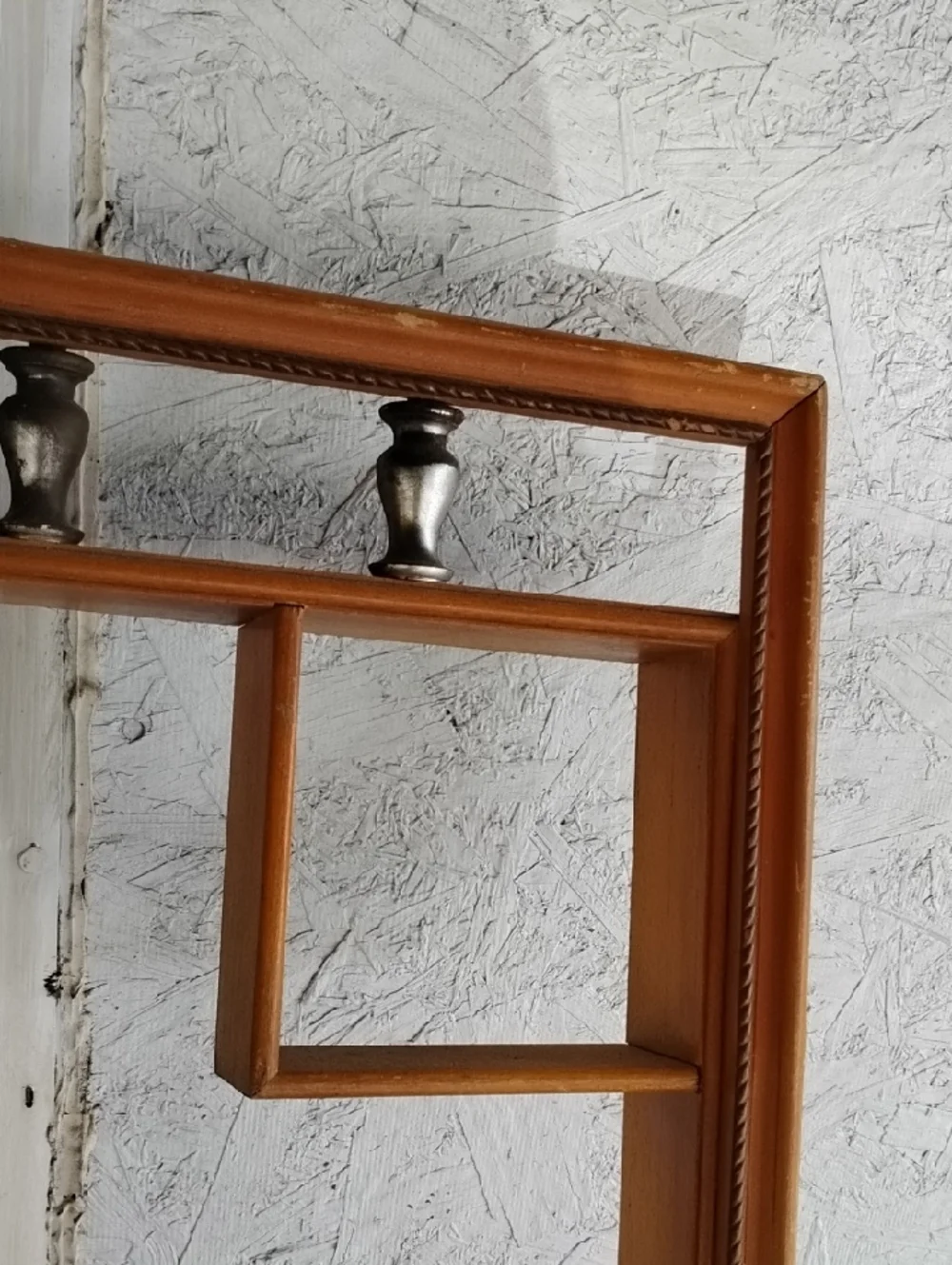 Wood Frame Wall Decor with Accent Shelves - Light Brown